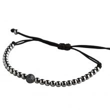 Anil Arjandas Bracelet Silver Balls & Black Diamonds