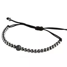 Anil Arjandas Bracelet Silver Balls & Black Diamonds