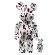 400% + 100% Bearbrick Kidill x Eri Wakiyama bat (Blanc)