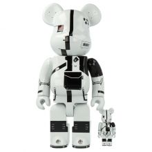 400% + 100% Bearbrick Acronym White Chrome