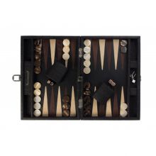 Hector Saxe Alain Backgammon Cuir Façon Alligator Medium Pétrole