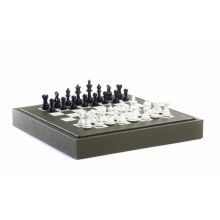 Hector Saxe Coffret d'Echecs Cuir Buffle Amande