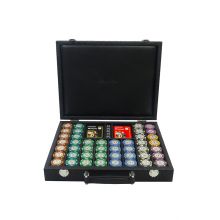 Hector Saxe Coffret Poker Cuir Façon Alligator Noir Grand Modèle