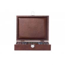 Hector Saxe Coffret Poker Cuir Patine Cognac