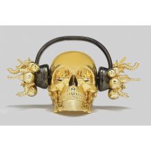 Skull Headphone Gold by Anna Kara