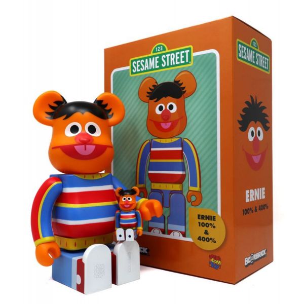 Figurine Medicom Toy 400% + 100% Bearbrick Ernie (Sesame Figurine Medicom Toy 400% + 100% Bearbrick Ernie (Sesame