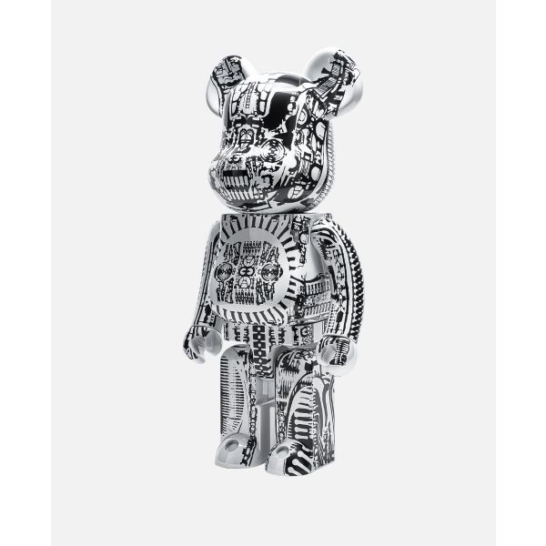 1000% BEARBRICK H.R Giger White Chrome by Medicom Toy