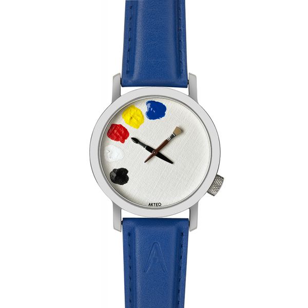 Akteo Watch Peinture 01 W – 42mm - Art Peinture - blue strap  display picture 3